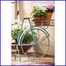 Outdoor Shabby Cottage Green Metal Bike Planter Bicycle Planter Holder 36