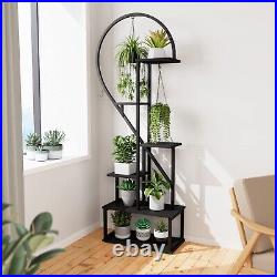 POTEY 6 Tier Metal Plant Stand, Creative Half Heart Shape Ladder Plant Stands