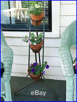 Pair Antique French Metal Potted Plant Stands, Ca 1910