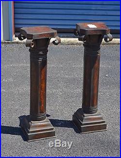 Pair Of Light Weight Metal Plant Stands! Art Display! Pedestals! Distressed