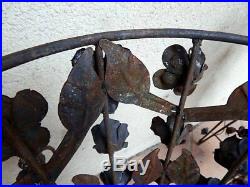 Pair of French Vintage Jardinières or Plant Stands hand Wrought Metal withRoses
