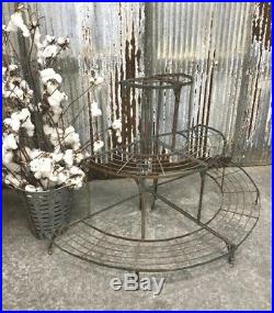 Pair of Vintage French Metal Plant Stands Mid Century 3 Tiers Garden Plant Stand