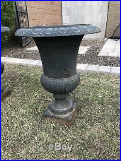 Pair of old antique Cast Iron Metal Plant Stands