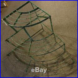 Period Vintage Wrought Iron 3 Tier Plant Stand in Paint Unusual Form