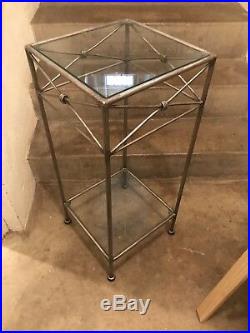 Pier 1 Imports Medici Industrial Metal Curio Plant Stand Side Table
