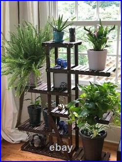 Plant Indoor Stand Plants Outdoor Stands Flower Shelf Wood Flower Rack 47.6 Inch