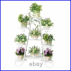 Plant Rack Flower Rack Metal Plant Stand, 9- Tier Plant Stands Indoor White