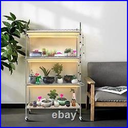 Plant Shelf with Grow Lights, 4-Tier Metal Plant Stand with 180W T8 Full