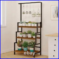 Plant Stand 3 Tier Black with Hanging Basket Chic Indoor Decor Free shippping