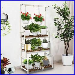 Plant Stand 3-Tier Hanging Plant Shelves Metal Flower Shelf Indoor with Displ