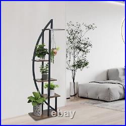 Plant Stand Detachable Indoor 5 Tier Tall Flower Shelf Holder Half Moon Shaped