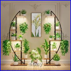 Plant Stand Indoor with Grow Lights, 6 Tiered Tall Plant Shelf, 63 Metal Plant
