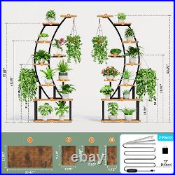 Plant Stand Indoor with Grow Lights, 9 Tiered Metal Plant Shelf, 64 Tall Plant