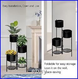 Plant Stand, Metal Potted Heavy Flower Pot Planter Holder Rotatable Indoor Outdo