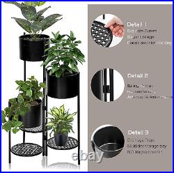 Plant Stand, Metal Potted Heavy Flower Pot Planter Holder Rotatable Indoor Outdo
