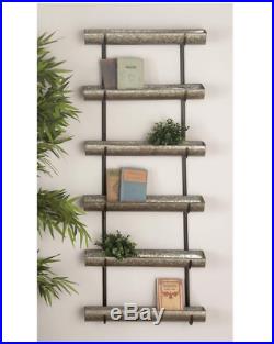 Plant Stand Planter 5 Shelves Rustic Galvanized 58 in. Shabby Chic Semi Cylinder