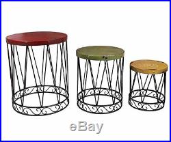 Plant Stand Table Metal Plant Stand Accent Round Nesting Stool Side End Table