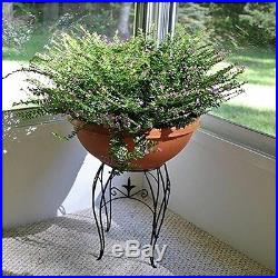 Plant Stand Vintage Metal Table Black Round Flower Pot Garden Indoor Outdoor NEW