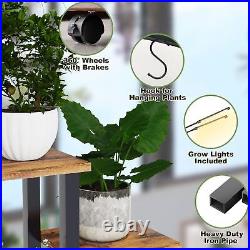 Plant Stand with Grow Light, 6 Tier Tall Plant Stand Indoor with 4 Hanging Ho