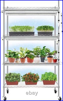 Plant Stand with Grow Light for Seedlings, 4-Tier Metal Shelf with Plant Lighting