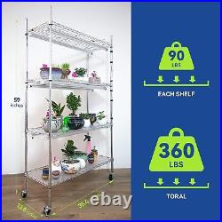 Plant Stand with Grow Light for Seedlings, 4-Tier Metal Shelf with Plant Lighting