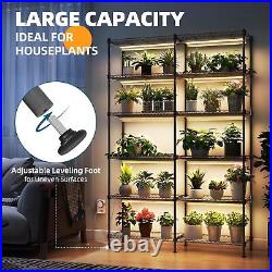 Plant Stand with Grow Lights for Indoor Plants, 6-Tier Large Tall Metal Plant