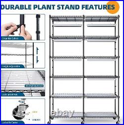 Plant Stand with Grow Lights for Indoor Plants, 6-Tier Large Tall Metal Plant