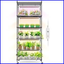 Plant Stand with Grow Lights for Indoor Plants, 6-Tier Metal Plant Shelf