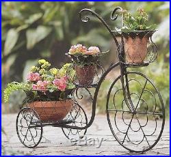 Plant Stands Indoor Metal 3 Tier Potted Tricycle Novelty Planter Tall House Pots
