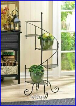 Plant Stands, Vintage Rustic Tall Decorative Spiral Showcase Tiered Plant Stand