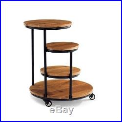 Powell Carter Four Tiered Metal Plant Stand with Wheels in Black