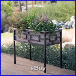 Raised Bed Planter Wood Metal Outdoor Patio Deck Landscape Garden Herbs Flowers