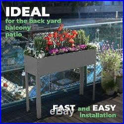 Raised Planter Box Bed Outdoor Elevated Plant Stand Flowers Vegetable Herb Steel