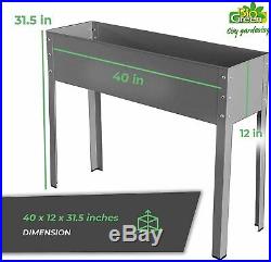 Raised Planter Box Bed Outdoor Elevated Plant Stand Flowers Vegetable Herb Steel