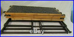 Rare Mid Century Modern Metal Plant Stand Porch Bath Shelf ect 4 Tier Bambo Trim