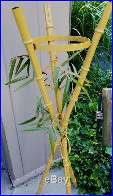 Rare Vintage Faux Bamboo Italian Tole Regency Plant Stand Italy Toleware