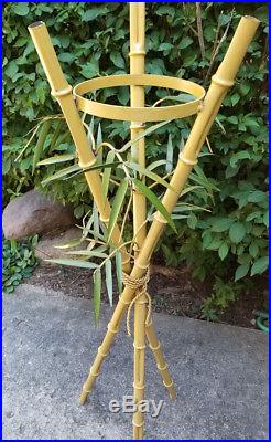 Rare Vintage Faux Bamboo Italian Tole Regency Plant Stand Italy Toleware