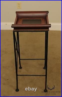 Regency Style X Iron Base Plant Stand Side Table