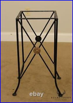 Regency Style X Iron Base Plant Stand Side Table