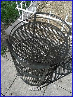 Retro 1950's Bar/Food Cart 3 Tier Iron Black Mesh Metal Casters/Plant Stand 36T