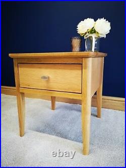 Retro Oak Lamp Table / Scandi 1 Drawer Side Unit End Table Plant Stand Bedside