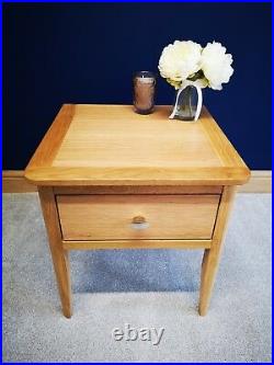 Retro Oak Lamp Table / Scandi 1 Drawer Side Unit End Table Plant Stand Bedside