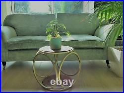 Retro Side Sofa End Table Wooden Metal Round Furniture Vintage Lamp Plant Stand