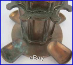 Ronson Touch Tip Lighter Art Metal Works 4 Pipe Holder Stand Brass Bronze Patina