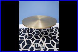 Round Brass Low Coffee Table Metal Tripod Side End Lamp Unit Plant Display Stand