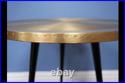 Round Brass Side Table Metal Tripod End Coffee Lamp Unit Plant Display Stand New