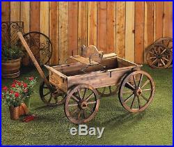 Rustic Country Wagon Planter WEDDING CART Wheels Move Yard Garden WAREHOUSE SALE