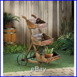 Rustic Country Western Decor Wooden Planter Old Style Lawn Garden Plant Stand