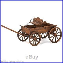 Rustic Country Wooden Wagon Planter WEDDING CART Rolls Yard Garden Decor Antique