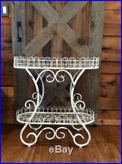 Rustic Farmhouse Metal Side / Storage Table / Plant Stand